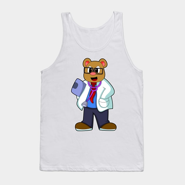 Bear as Doctor with Stethoscope Tank Top by Markus Schnabel